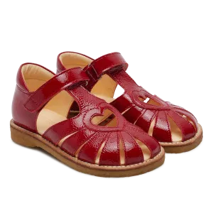 Sandal with heart detail and velcro closure