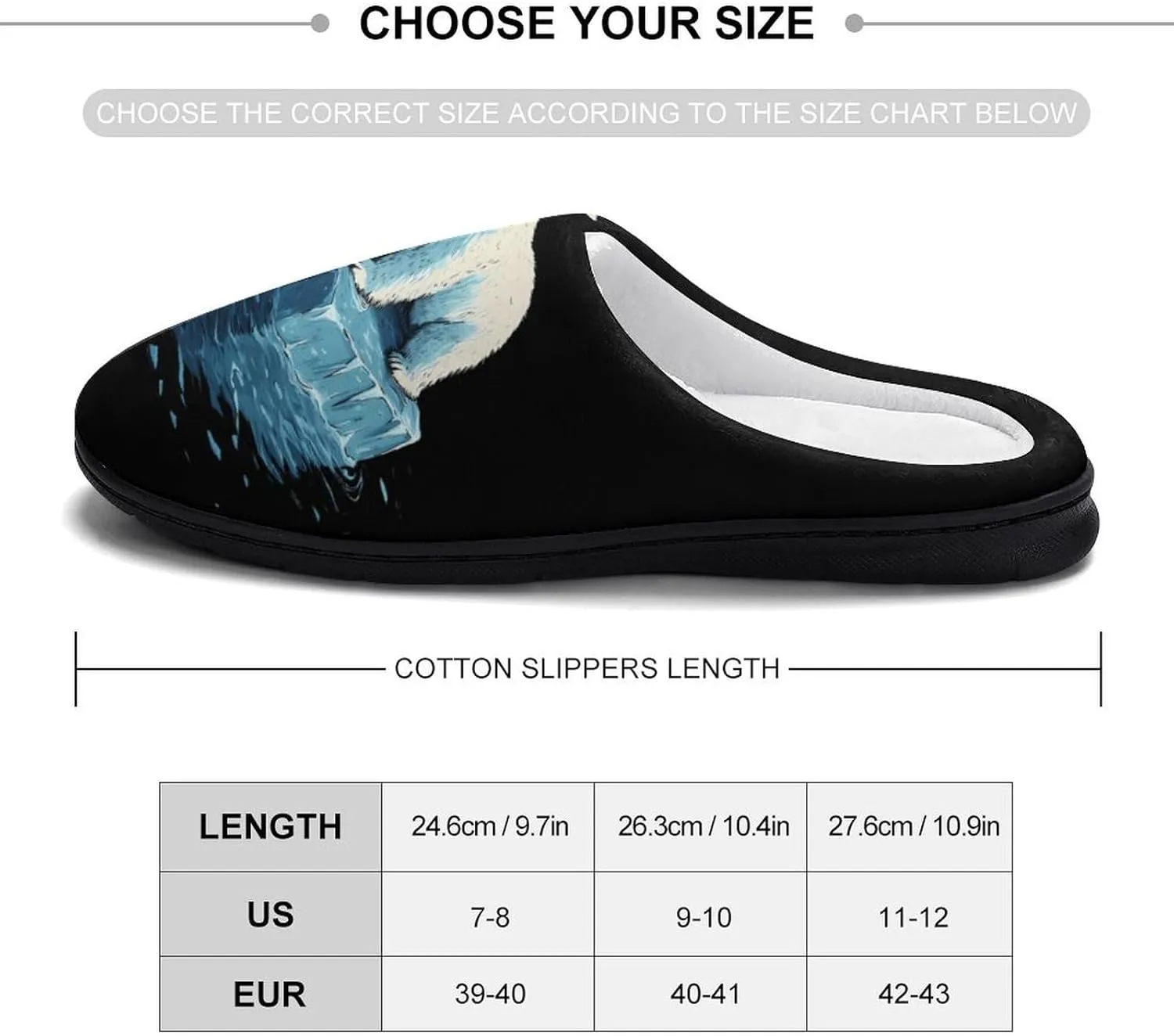 Save Polar Bears Melting Glaciers Warm Slippers for Women Lightweight House Slipper Winter Indoor Outdoor