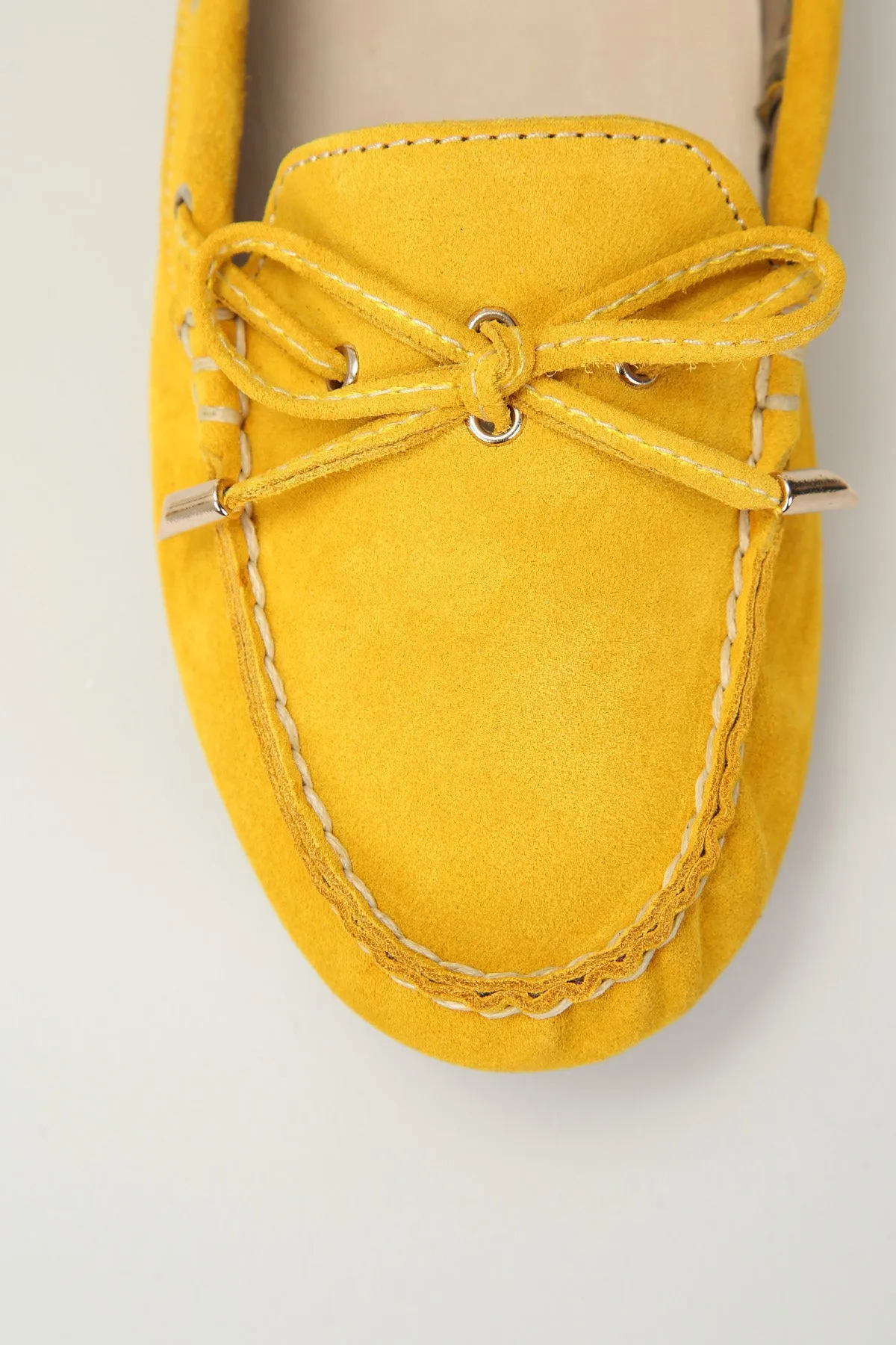 Süet Sarı Kadın Deri Loafer