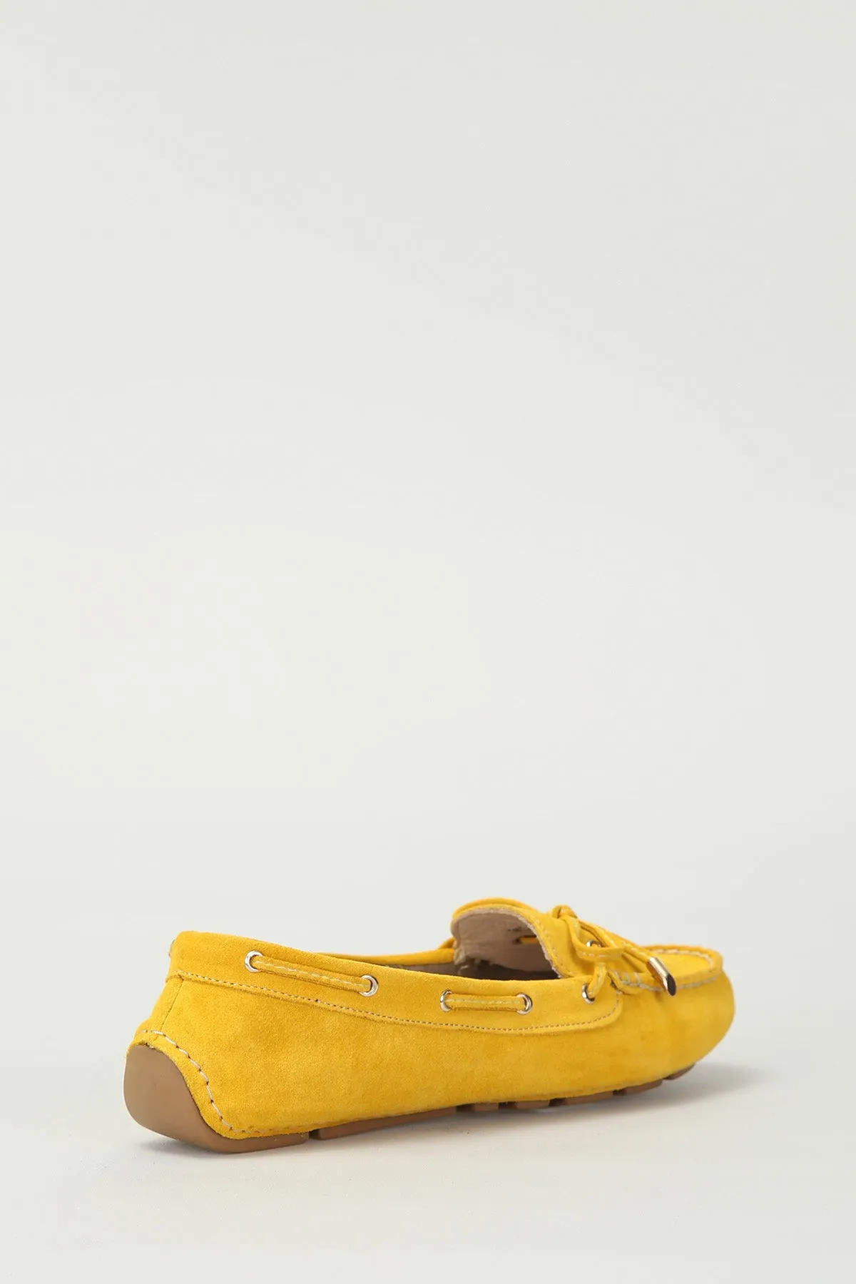 Süet Sarı Kadın Deri Loafer