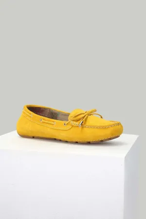 Süet Sarı Kadın Deri Loafer