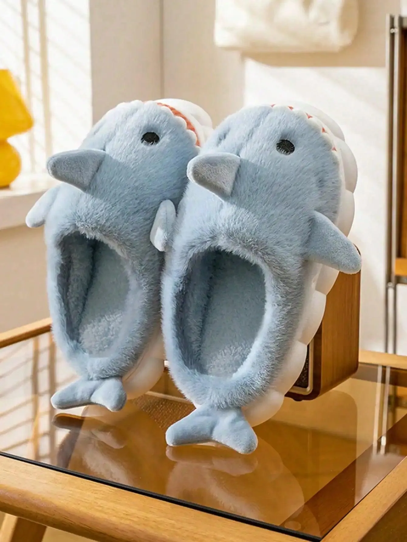 Shark Plush Slippers – Cozy, Soft, and Warm Indoor House Shoes