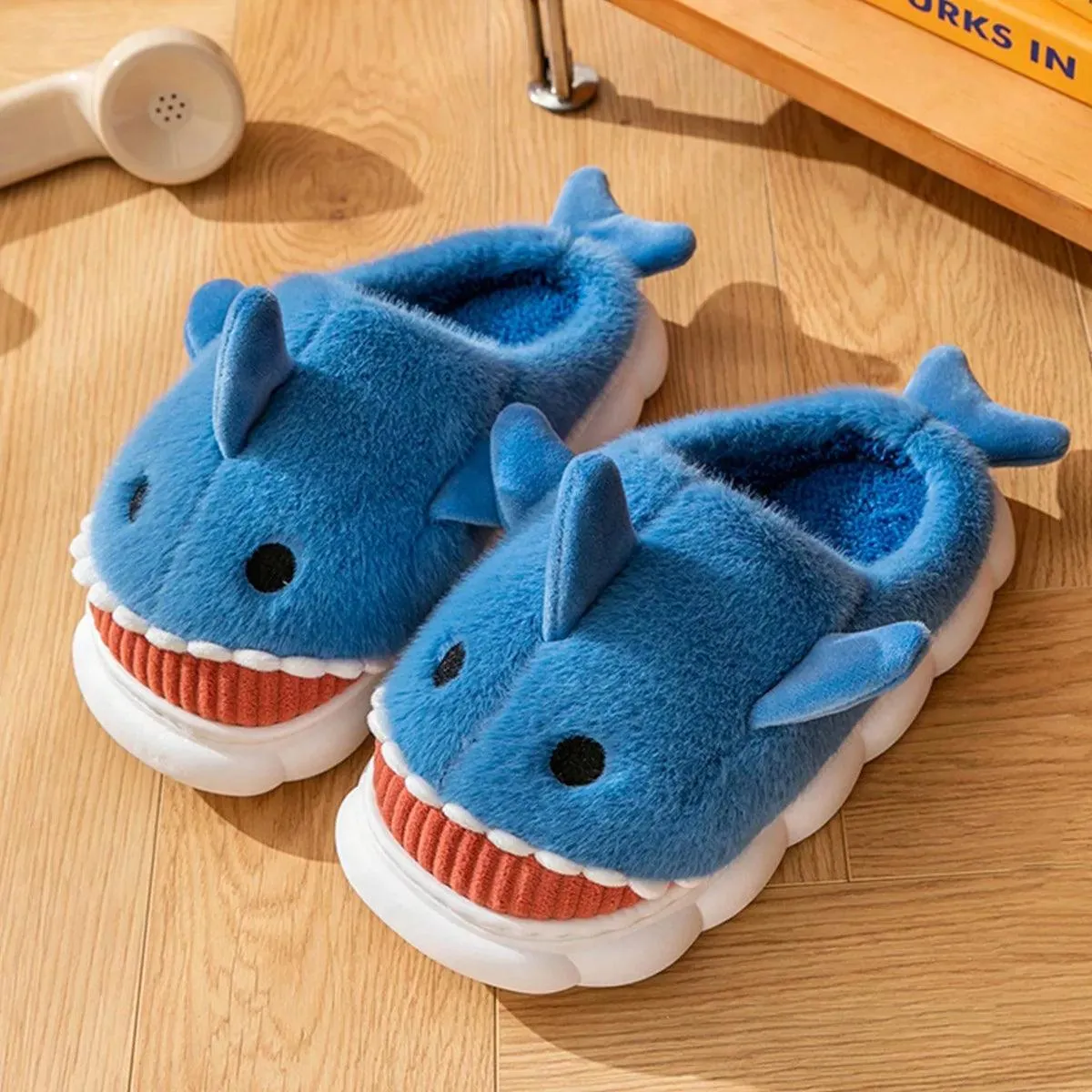 Shark Plush Slippers – Cozy, Soft, and Warm Indoor House Shoes