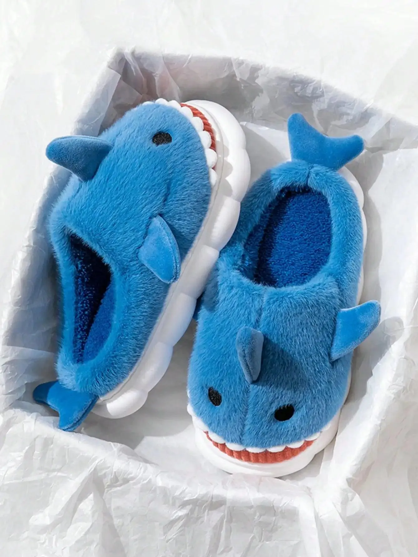Shark Plush Slippers – Cozy, Soft, and Warm Indoor House Shoes