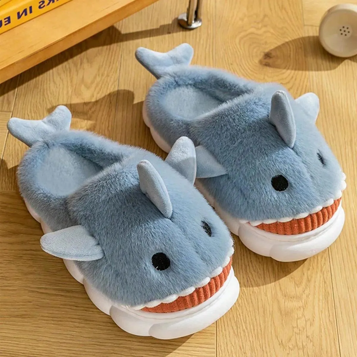 Shark Plush Slippers – Cozy, Soft, and Warm Indoor House Shoes