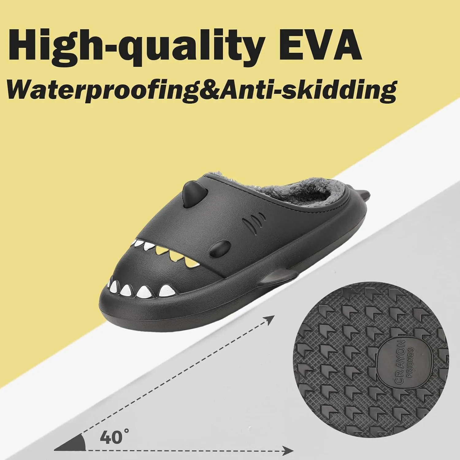 Shark Slippers For Women Men Cozy Funny Fuzzy Slippers For Women Bedroom Slippers House Shoes Slippers Cute Animal Non Slip Warm Slippers For Fall and Winter Indoor Outdoor
