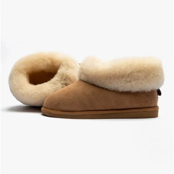 Shepherd JUBILEUM 631 Womens Sheepskin Slipper Boots Chestnut