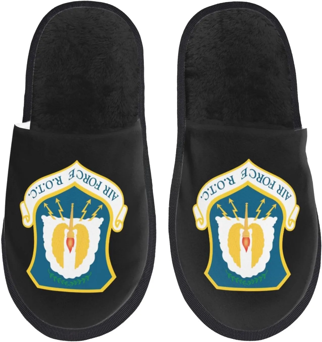 Shield Of The United States Air Force Reserve Officer Training Corps Slippers For Women Men Cozy Indoor And Outdoor Slip On Slippers Fuzzy House Shoes
