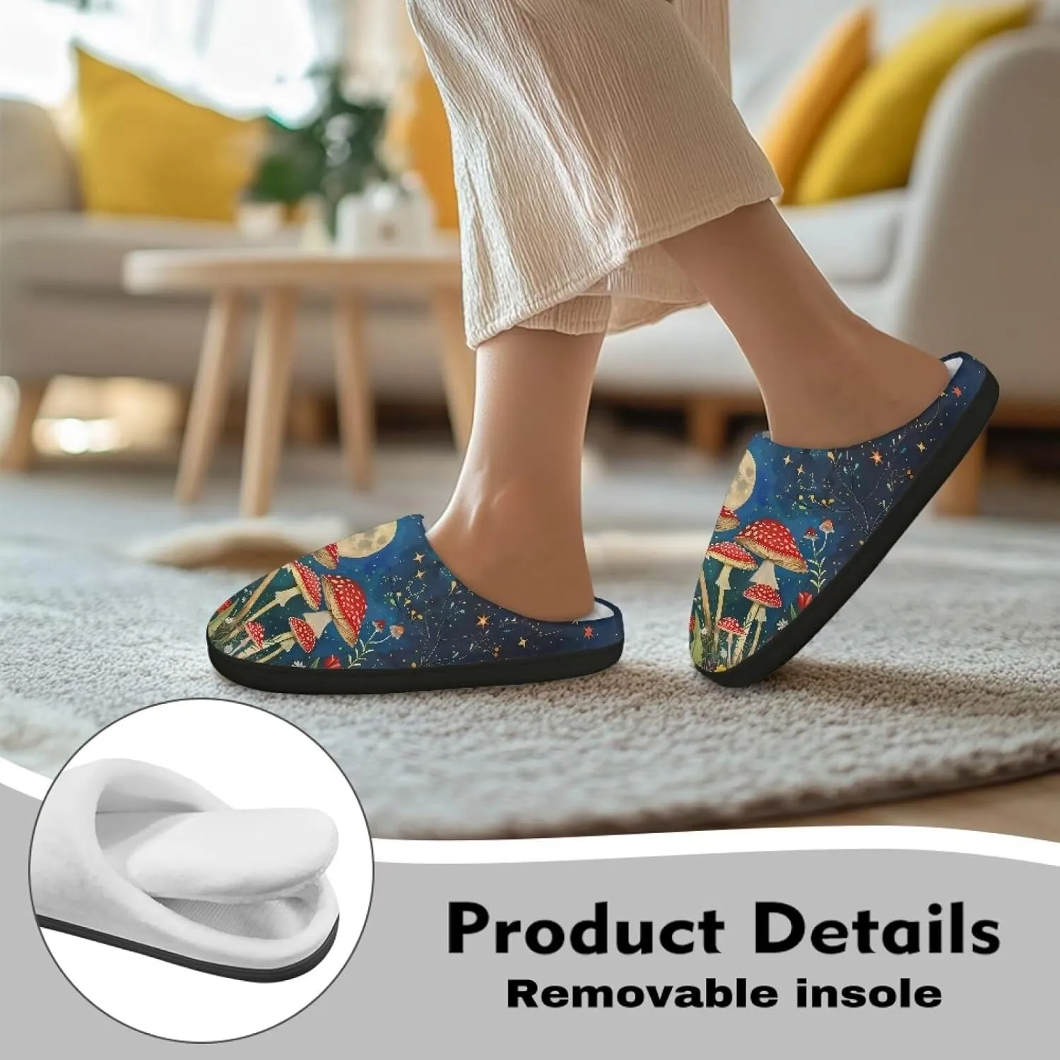 Showudesigns House Slippers for Women Winter Warm Slippers Size 4-12