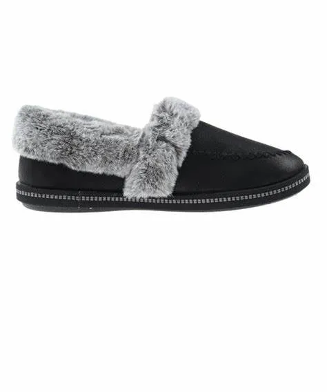 Skechers 167622/BLK COZY CAMPFIRE - LET'S TOAST Womens Indoor Slippers Black