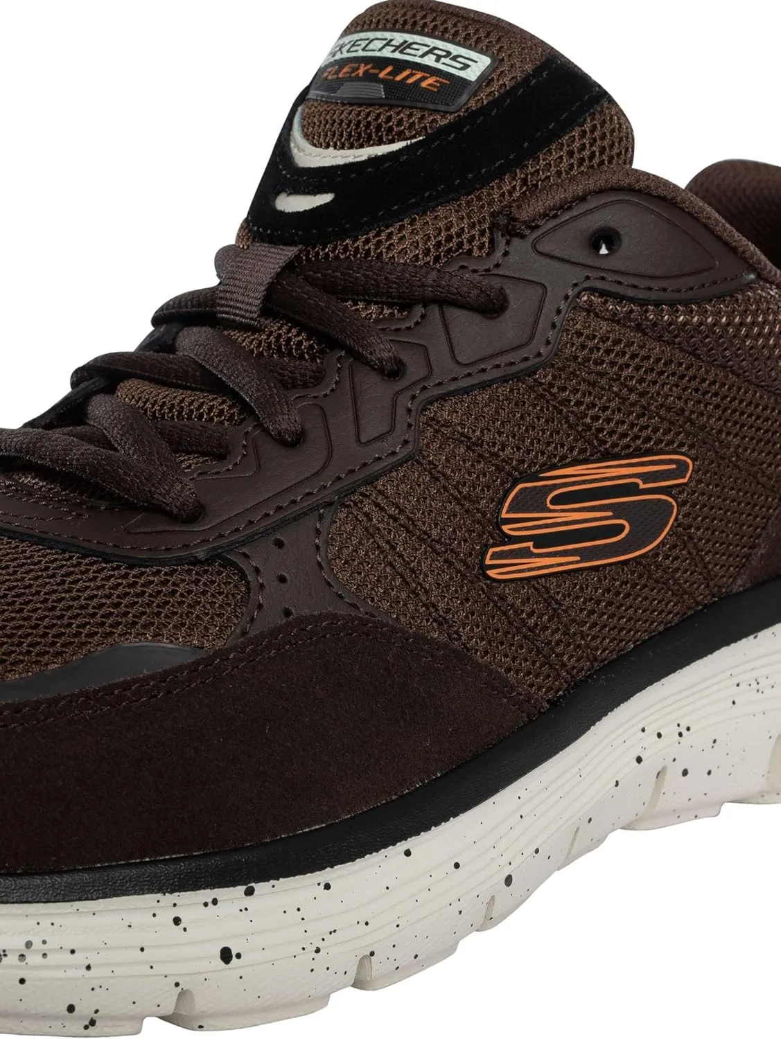 Skechers Men's Flex Advantage 5.0 Trainers, Brown Suede mesh duraleather Black Trim