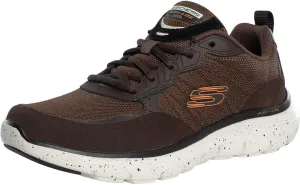 Skechers Men's Flex Advantage 5.0 Trainers, Brown Suede mesh duraleather Black Trim