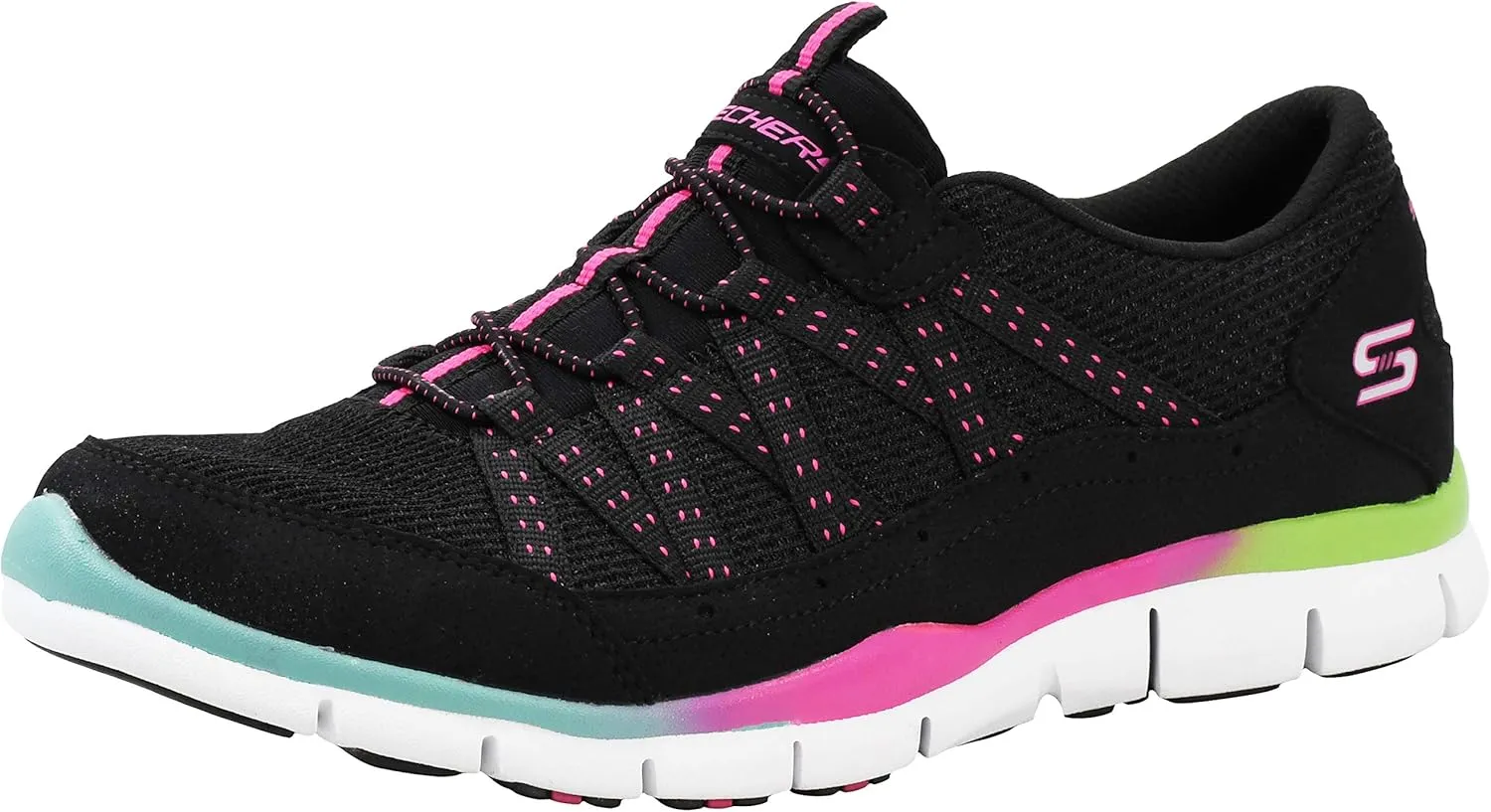 Skechers Women's Gratis Strolling Black/Multi Sneakers 6 M US