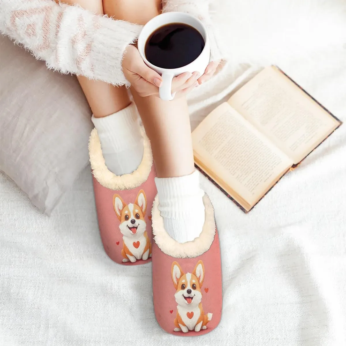 Slipper for Women Men, Fuzzy Memory Foam House Slippers Soft Cozy Warm Closed Back Slippers Lightweight Non-Slip Home Shoes Indoor Slippers