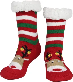 Slipper Socks for Women with Gripper - Winter Non Slip Thick Fuzzy Socks - Warm Cozy Christmas Gift