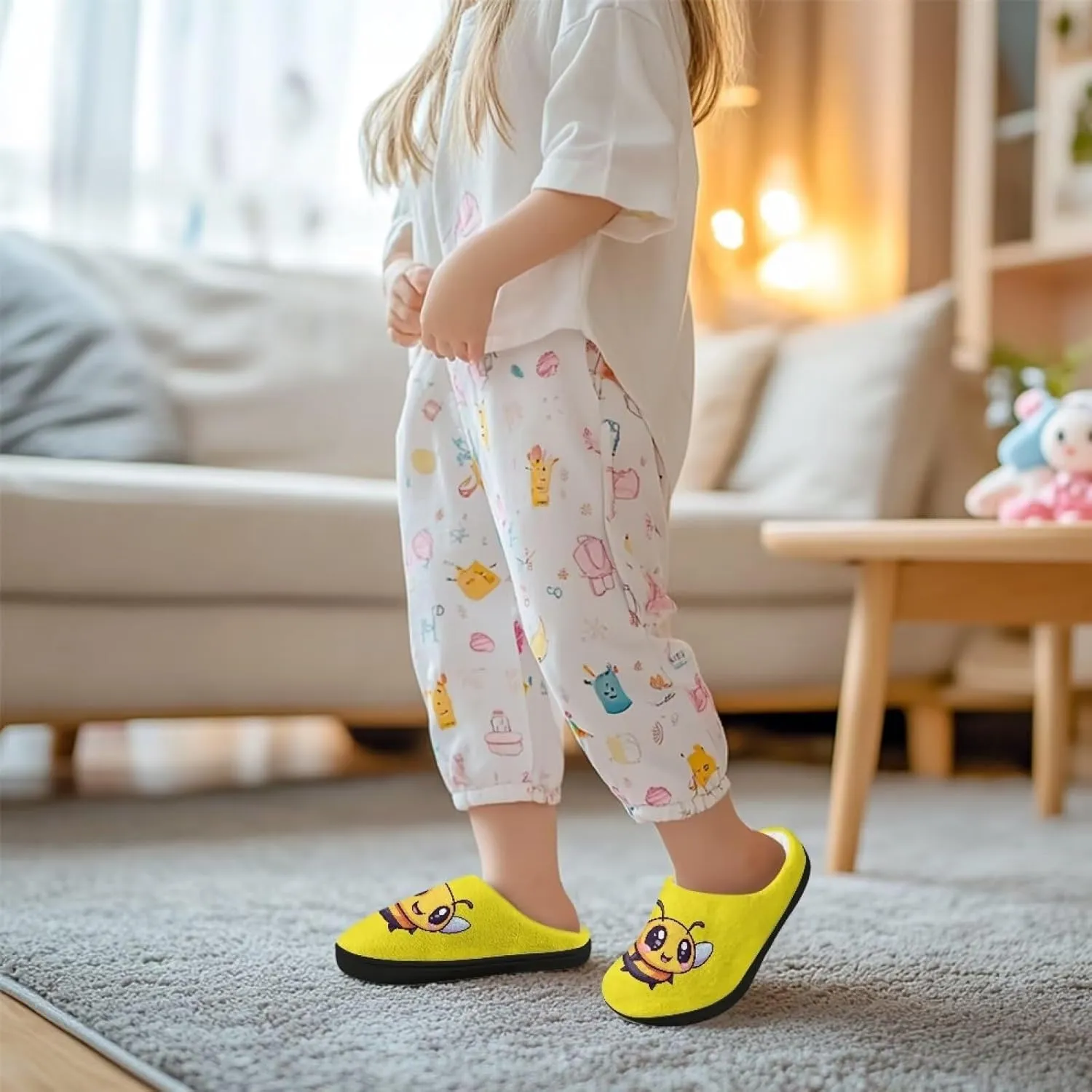 Slippers for Kids Anti-slip Plush Slippers Warm House Shoes Winter Bedroom Slippers