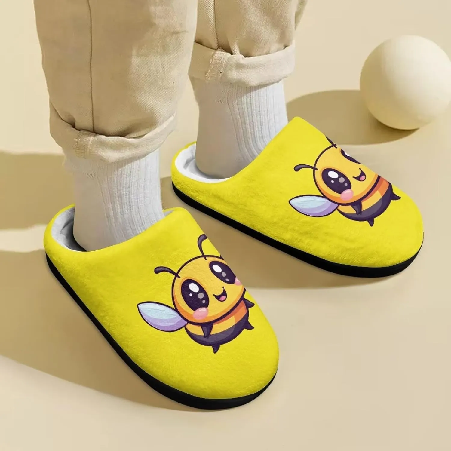 Slippers for Kids Anti-slip Plush Slippers Warm House Shoes Winter Bedroom Slippers