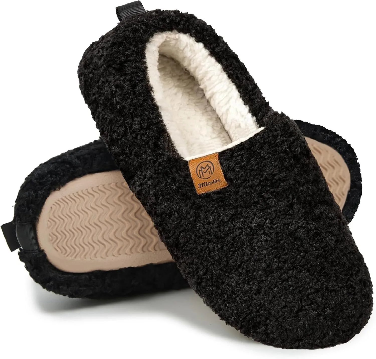 Slippers For Women House Winter Warm With Memory Foam Indoor Fuzzy Cute Comfort Fleece Lining Anti-Skid Soft Loafer Shoes