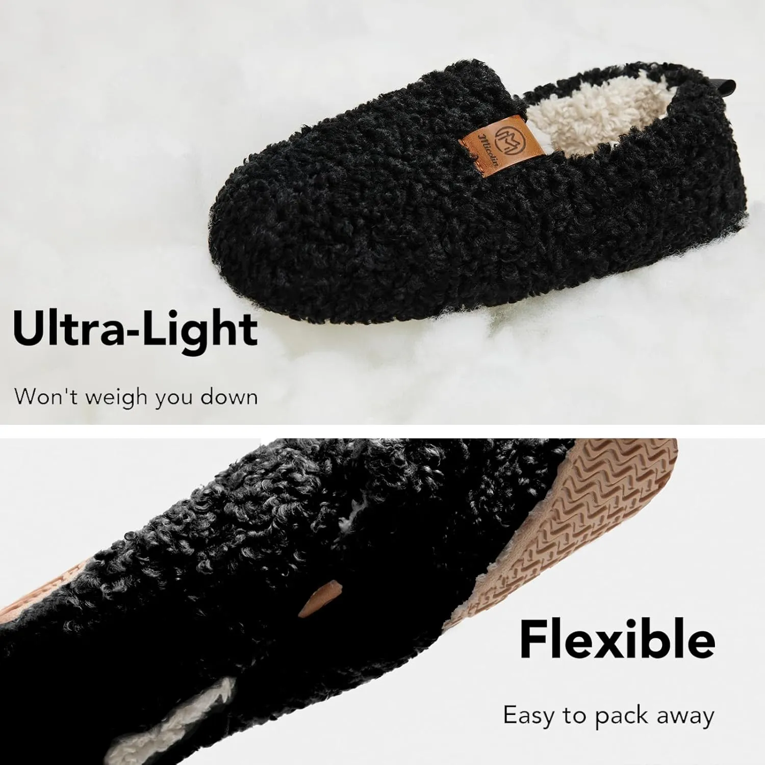 Slippers For Women House Winter Warm With Memory Foam Indoor Fuzzy Cute Comfort Fleece Lining Anti-Skid Soft Loafer Shoes