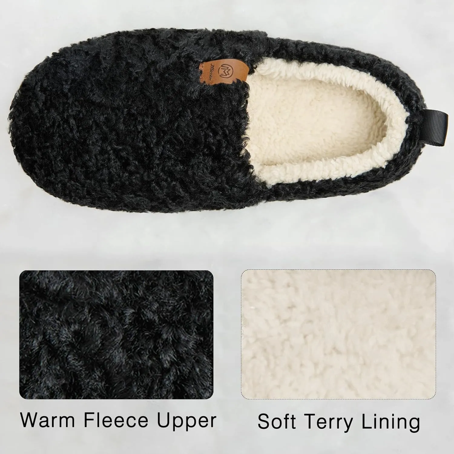 Slippers For Women House Winter Warm With Memory Foam Indoor Fuzzy Cute Comfort Fleece Lining Anti-Skid Soft Loafer Shoes
