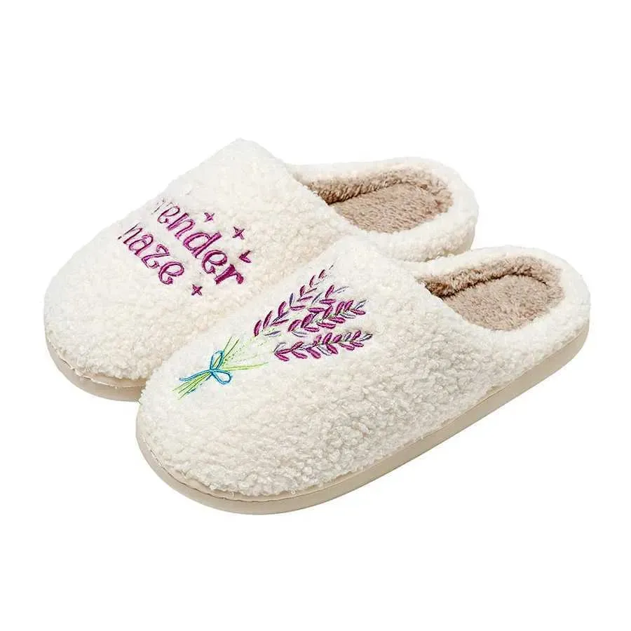 Slippers Warm slider Taylor soft cushion slider lavender mist soft warm comfortable flat comfortable fuzzy womens TS Swift music funny shoes Y2408240OOF