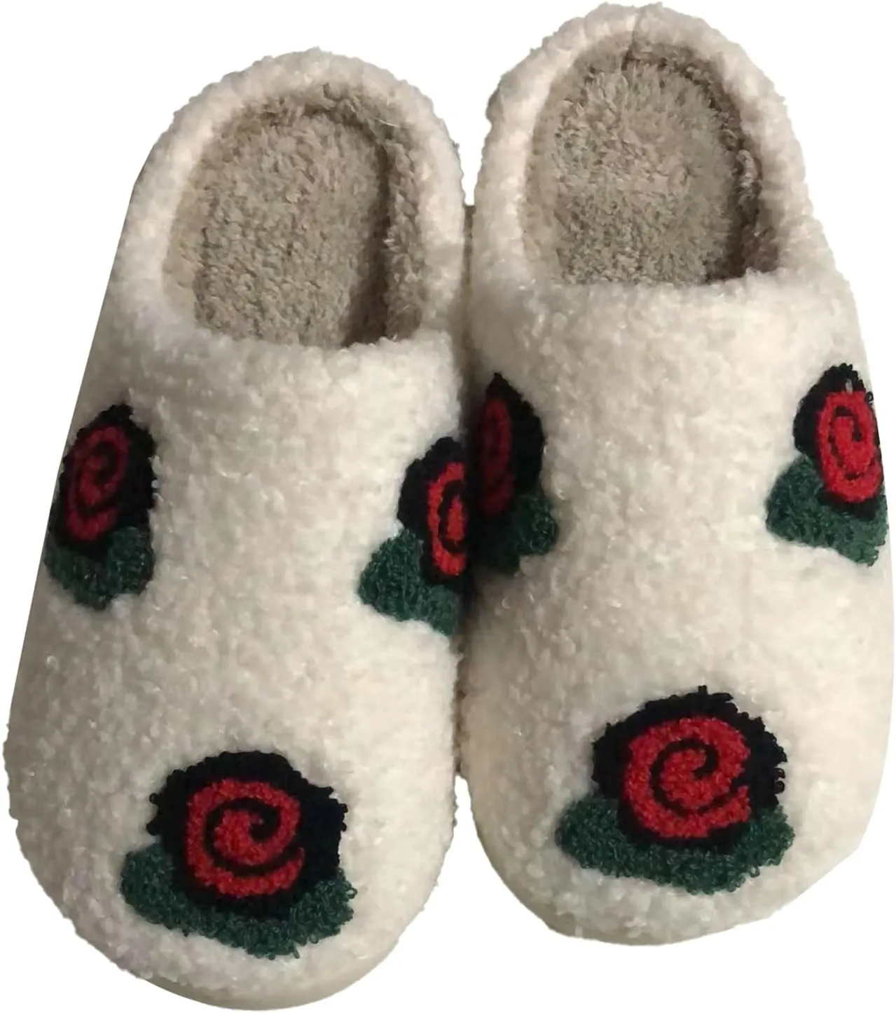 Slippers Women Fuzzy Valentines House Rose Heart Bedroom Platform Fleece Slipper Indoor Couple Warm Cozy Winter Home Non Slip Wool Lined Shoes