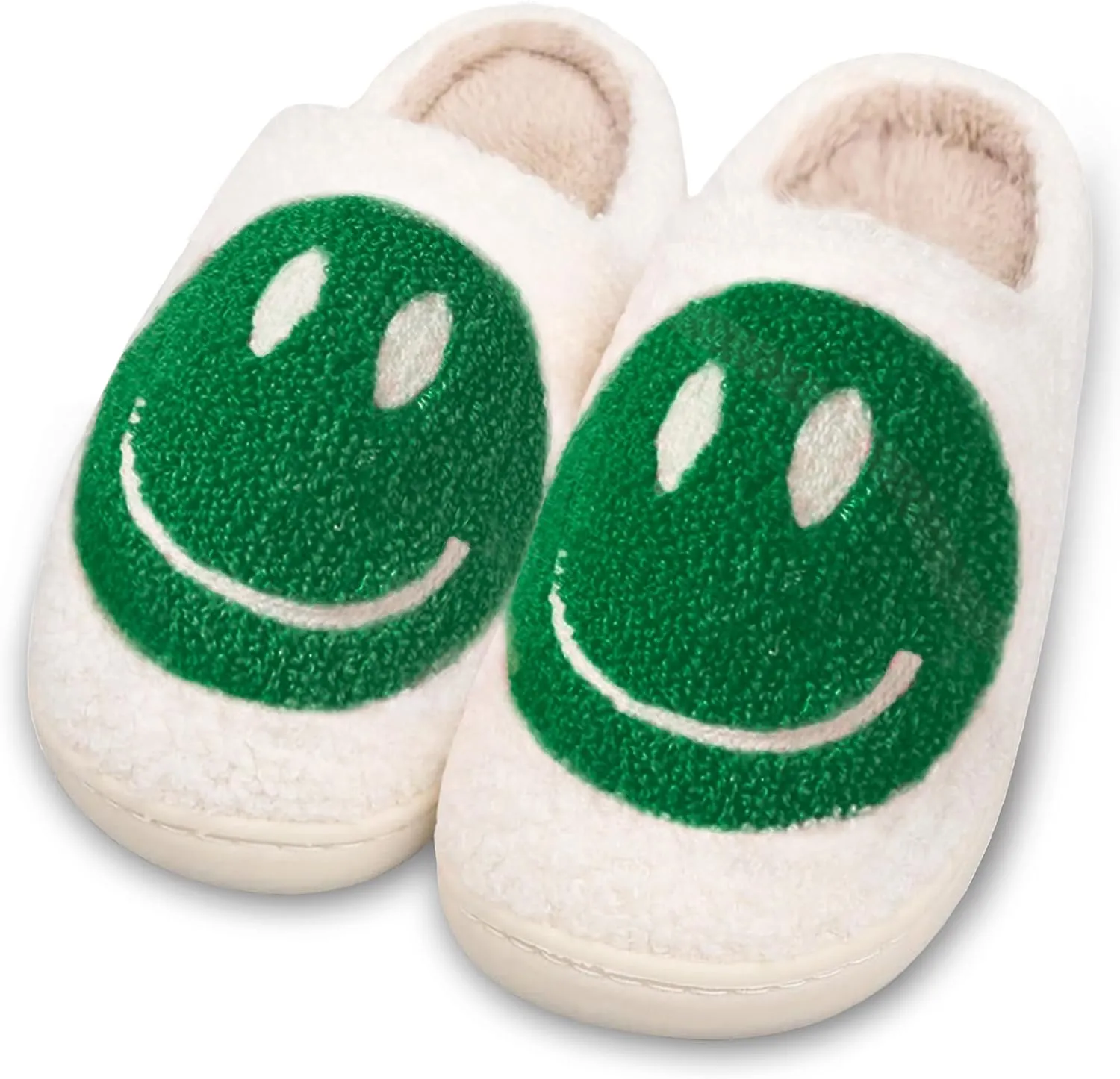 Smile Face Slippers for Women and Men, Retro Comfy Warm Soft Fuzzy Plush Slip-On House Shoes Funny Cute Happy Smile Home Winter Warmies Pillow Cloud Memory Foam Fluffy Slipper for Indoor & Outdoor
