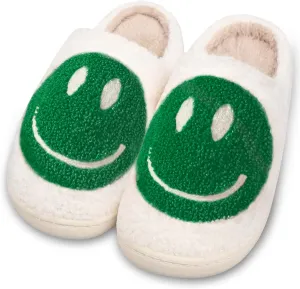 Smile Face Slippers for Women and Men, Retro Comfy Warm Soft Fuzzy Plush Slip-On House Shoes Funny Cute Happy Smile Home Winter Warmies Pillow Cloud Memory Foam Fluffy Slipper for Indoor & Outdoor