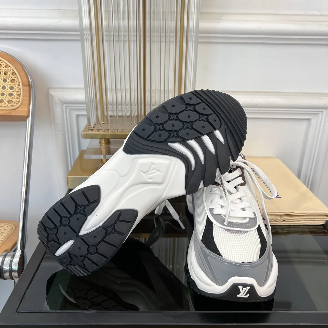 SNEAKER RUN 55 Shockproof GRAY Vuitton Large-scale promotion WHITE Louis