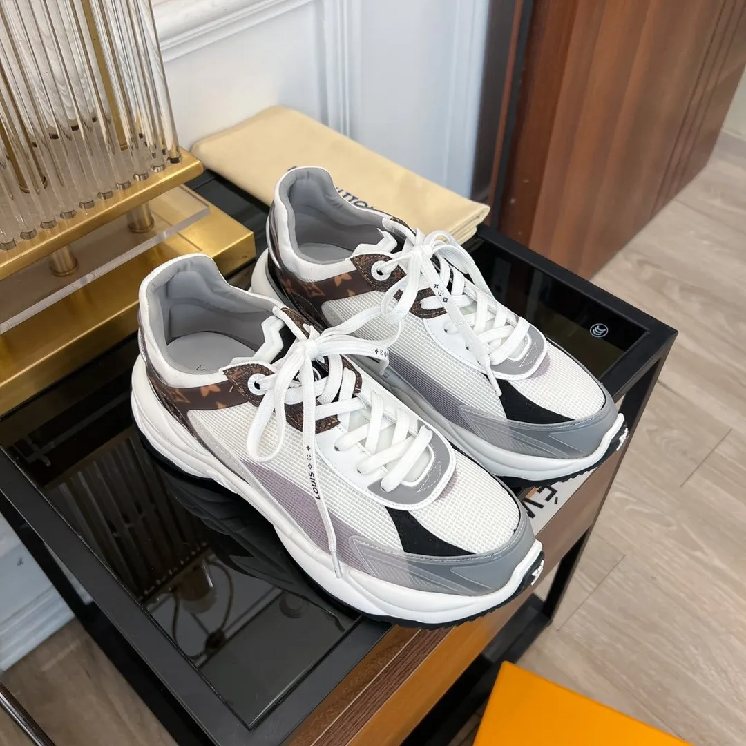 SNEAKER RUN 55 Shockproof GRAY Vuitton Large-scale promotion WHITE Louis