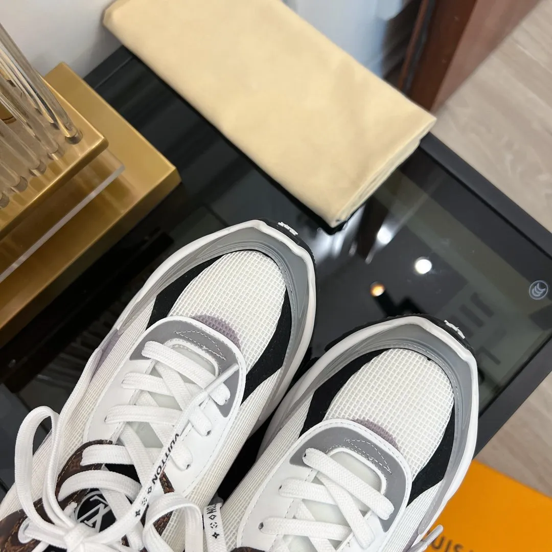 SNEAKER RUN 55 Shockproof GRAY Vuitton Large-scale promotion WHITE Louis