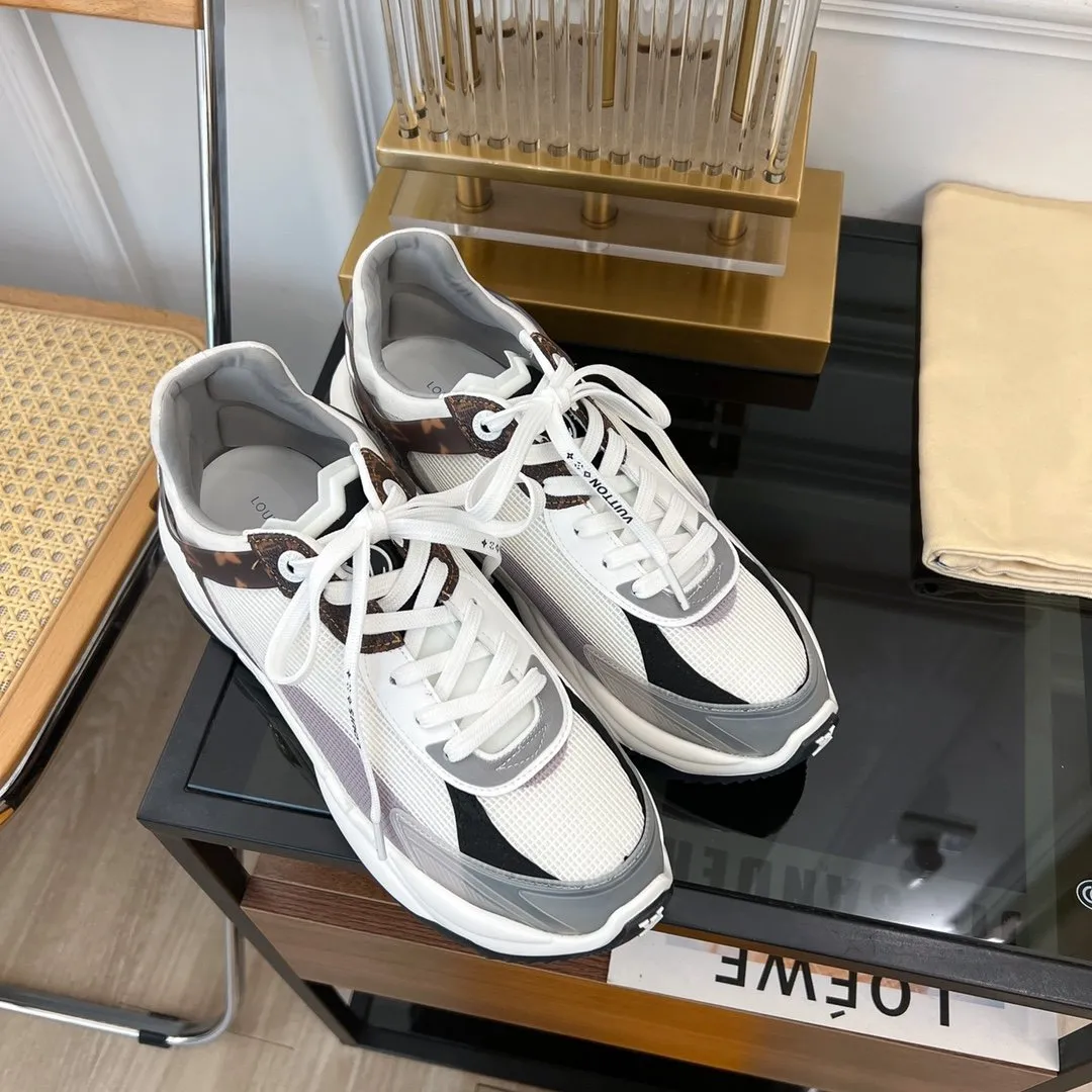 SNEAKER RUN 55 Shockproof GRAY Vuitton Large-scale promotion WHITE Louis