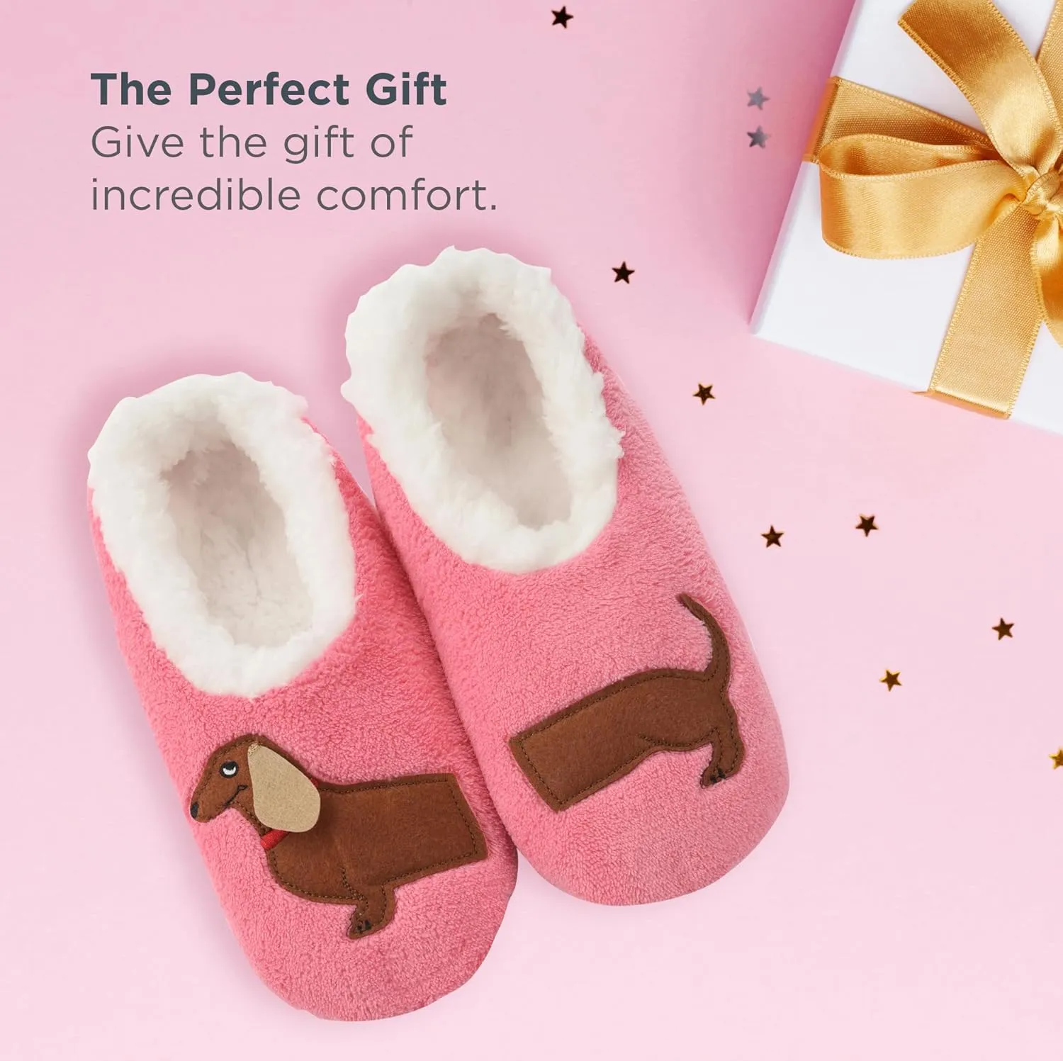 Snoozies Pairable Slipper Socks - Funny House Slippers for Women, Non-Slip Fuzzy Slipper Socks