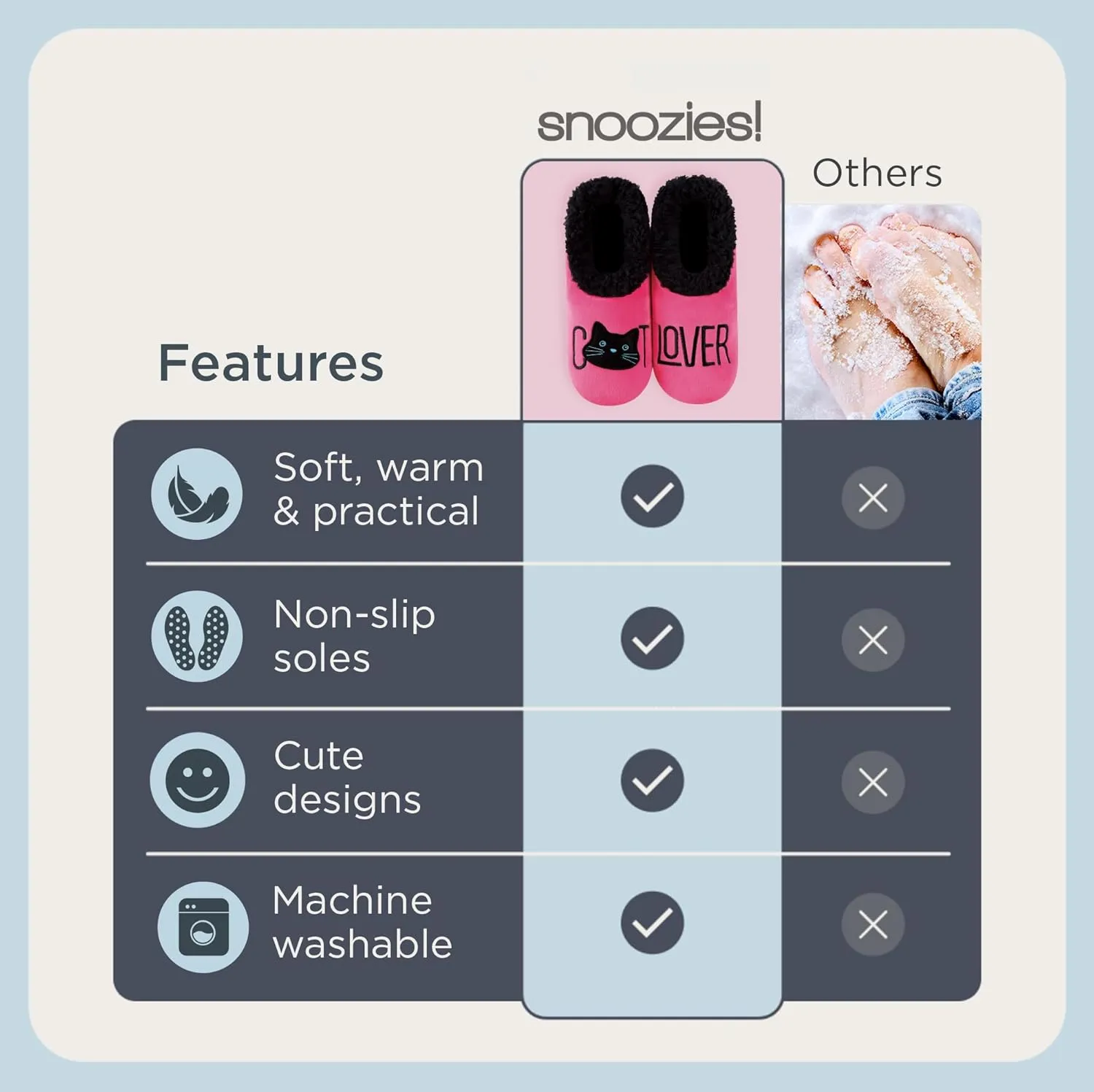 Snoozies Pairable Slipper Socks - Funny House Slippers for Women, Non-Slip Fuzzy Slipper Socks