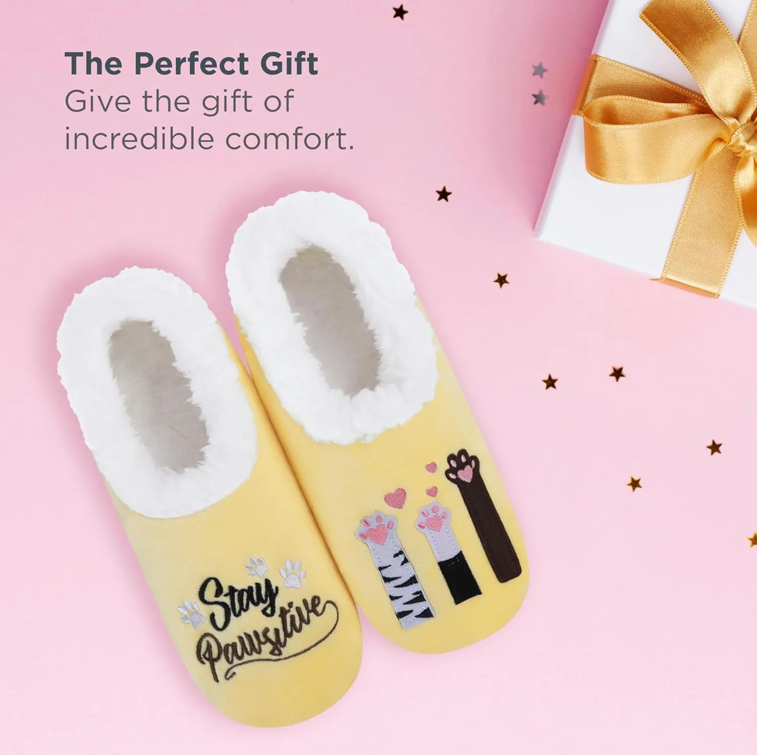 Snoozies Pairable Slipper Socks - Funny House Slippers for Women, Non-Slip Fuzzy Slipper Socks