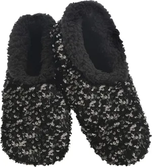 Snoozies Womens Slipper Socks - Cozy Slippers for Women - Fuzzy House Slippers for Indoor Use - Non Slip Socks - Womens Sequin Glam