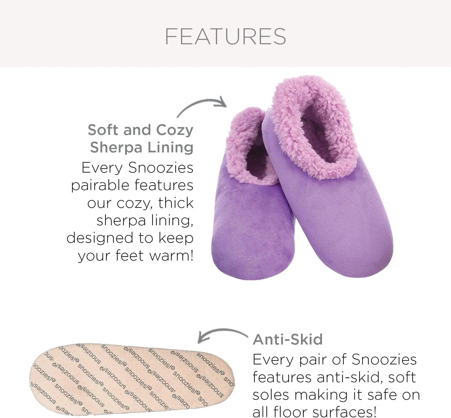 Snoozies Womens Slipper Socks - Cozy Slippers for Women - Fuzzy House Slippers for Indoor Use - Soft Sole Slippers