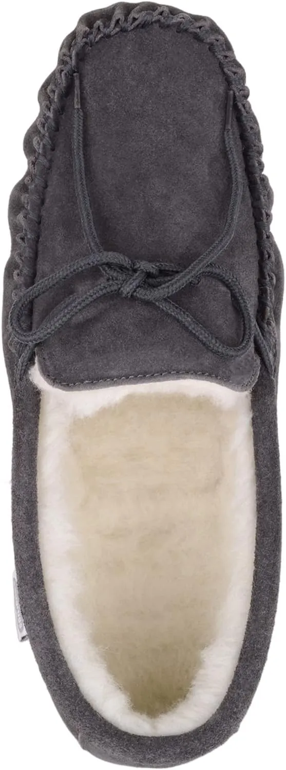 SNUGRUGS Men's Alfie Wool Lined Suede Sole Moccasin Slipper