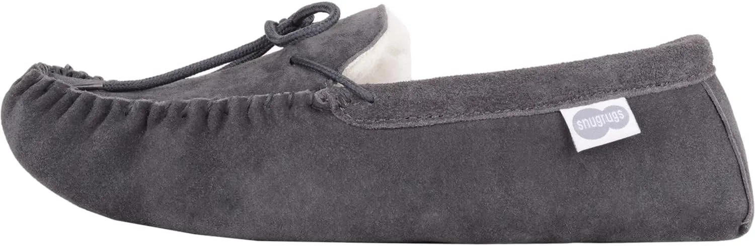 SNUGRUGS Men's Alfie Wool Lined Suede Sole Moccasin Slipper