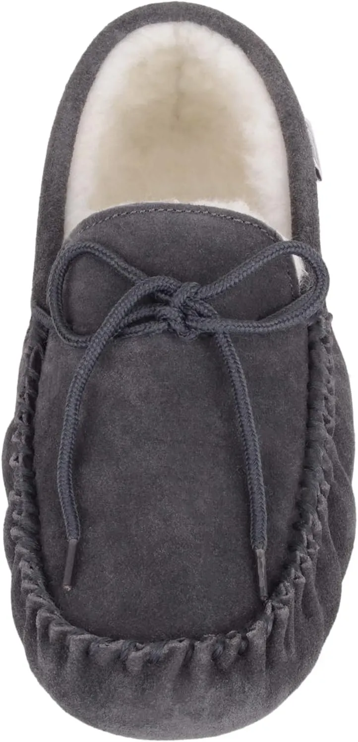SNUGRUGS Men's Alfie Wool Lined Suede Sole Moccasin Slipper