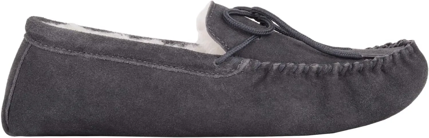SNUGRUGS Men's Alfie Wool Lined Suede Sole Moccasin Slipper