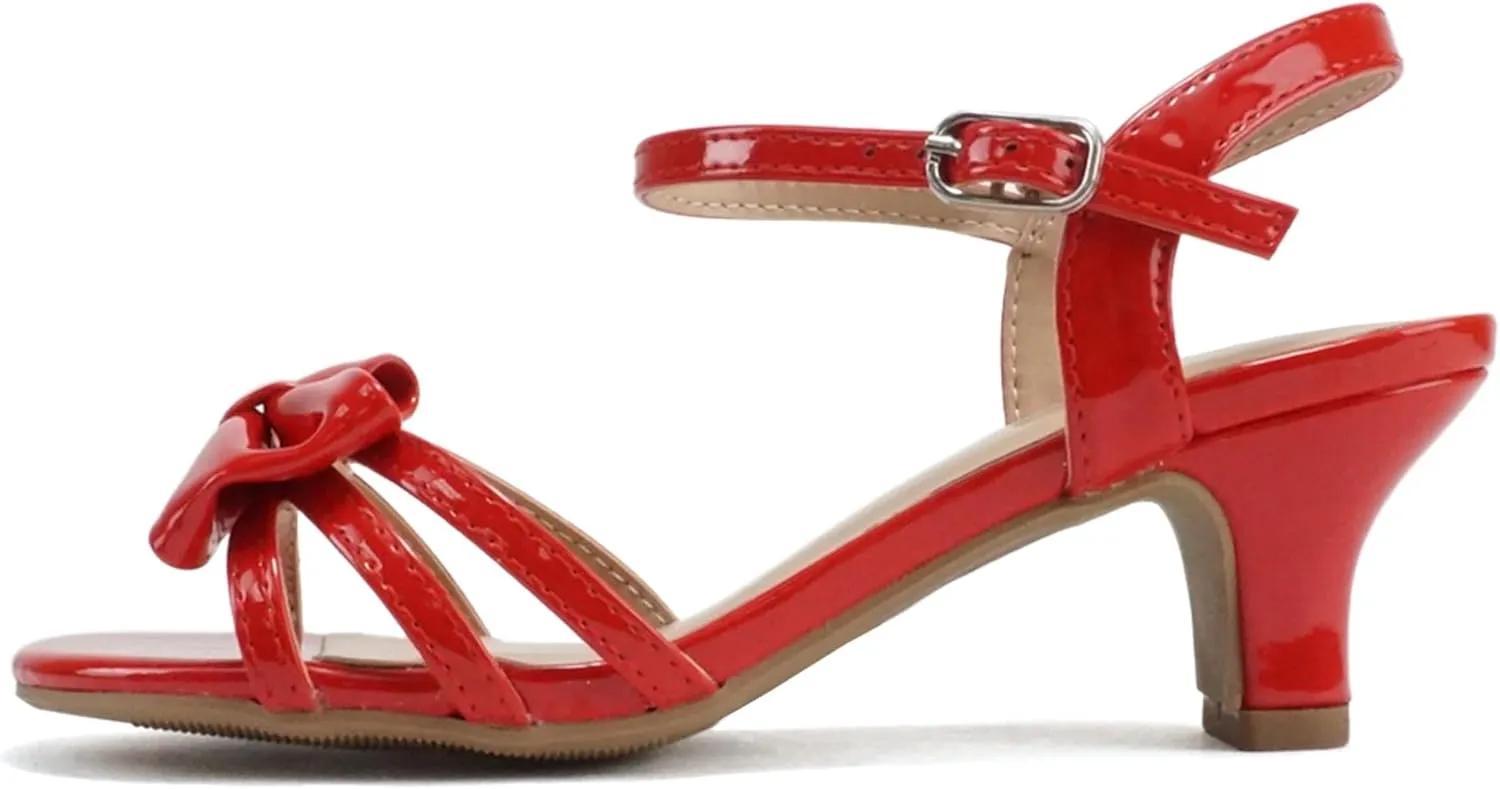 Soda Girly-2 Children's Girl's Open Toe Slingback Block High Heel Sandals