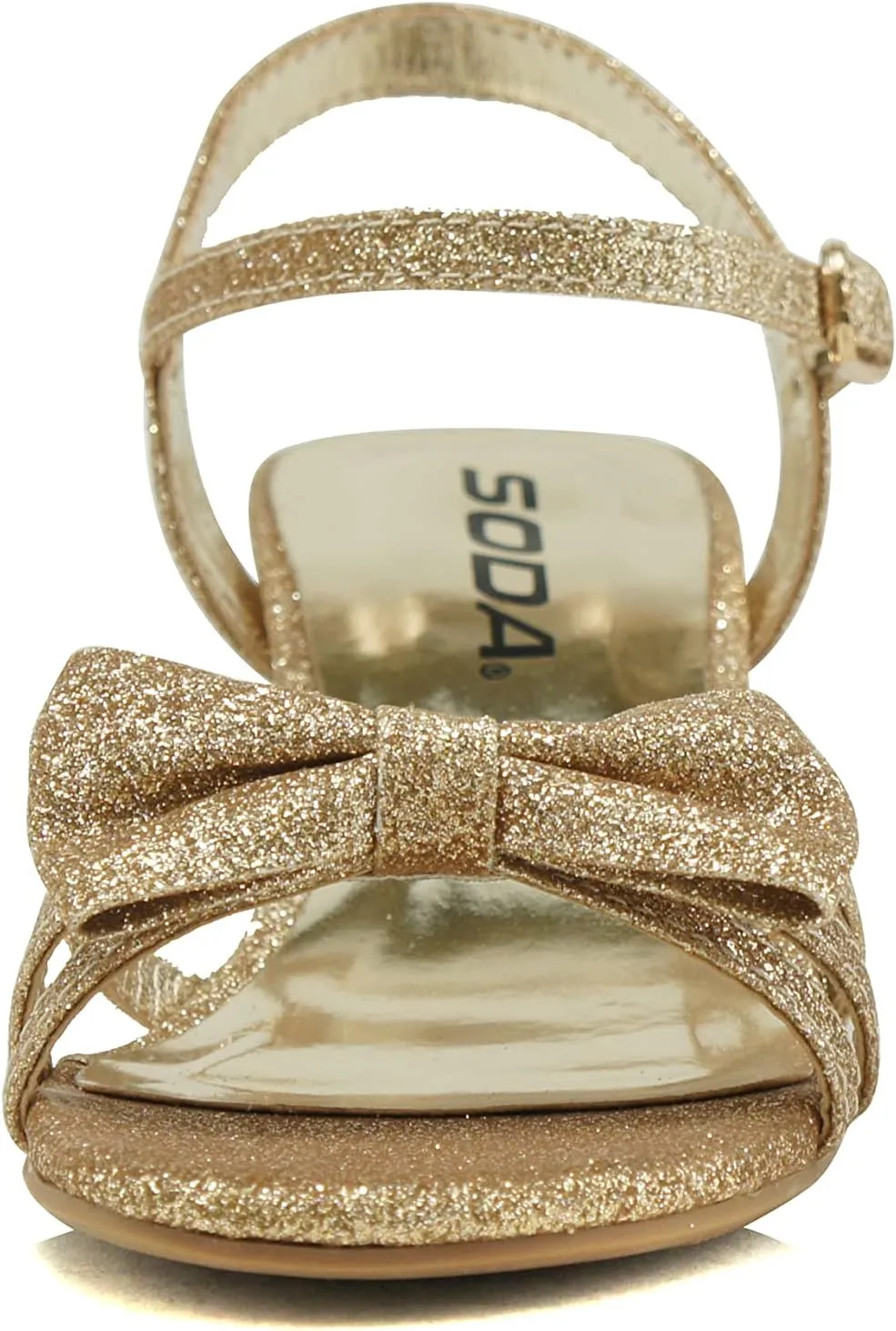Soda Girly-2 Children's Girl's Open Toe Slingback Block High Heel Sandals