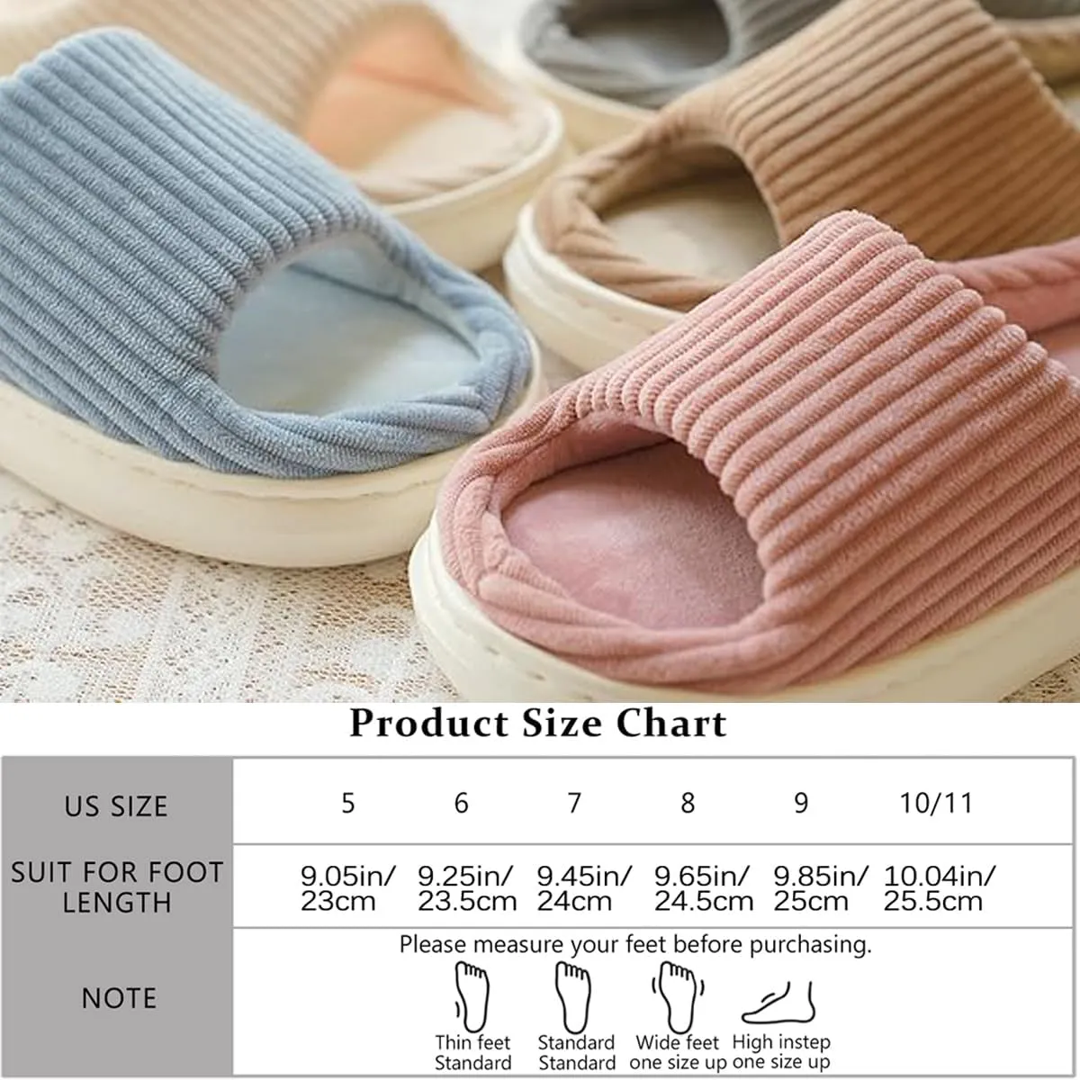 SOULROSE Summer House Memory Foam Slippers Comfy Spa Bedroom Slides Women Cloud Lightweight Waffle Cozy Open Toe Indoor Outdoor Platform Shoes
