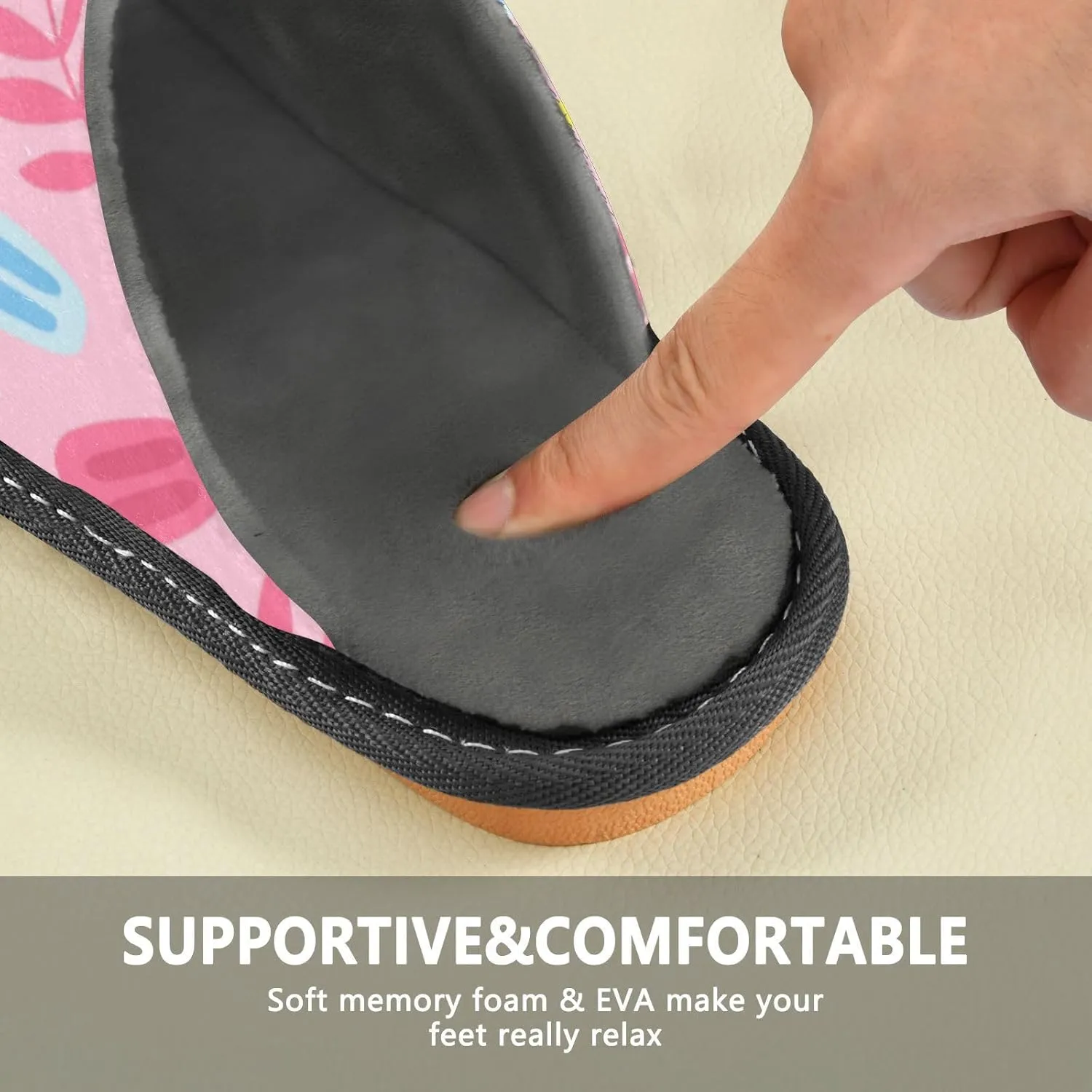 Spa Slippers Indoor House Fuzzy Slippers Soft Memory Foam Non-Slip Home Slipper Winter Shoes For Bedroom Hotel Travel 4-11