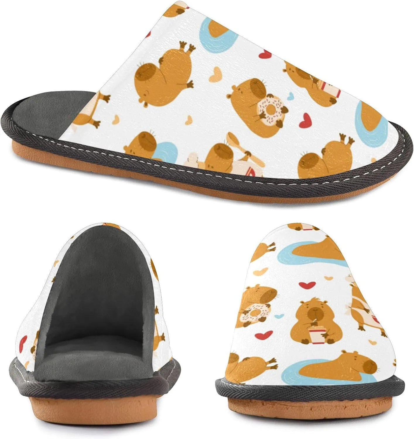 Spa Slippers Indoor House Fuzzy Slippers Soft Memory Foam Non-Slip Home Slipper Winter Shoes For Bedroom Hotel Travel 4-11