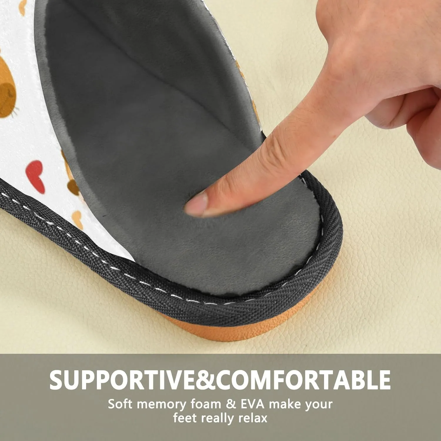 Spa Slippers Indoor House Fuzzy Slippers Soft Memory Foam Non-Slip Home Slipper Winter Shoes For Bedroom Hotel Travel 4-11