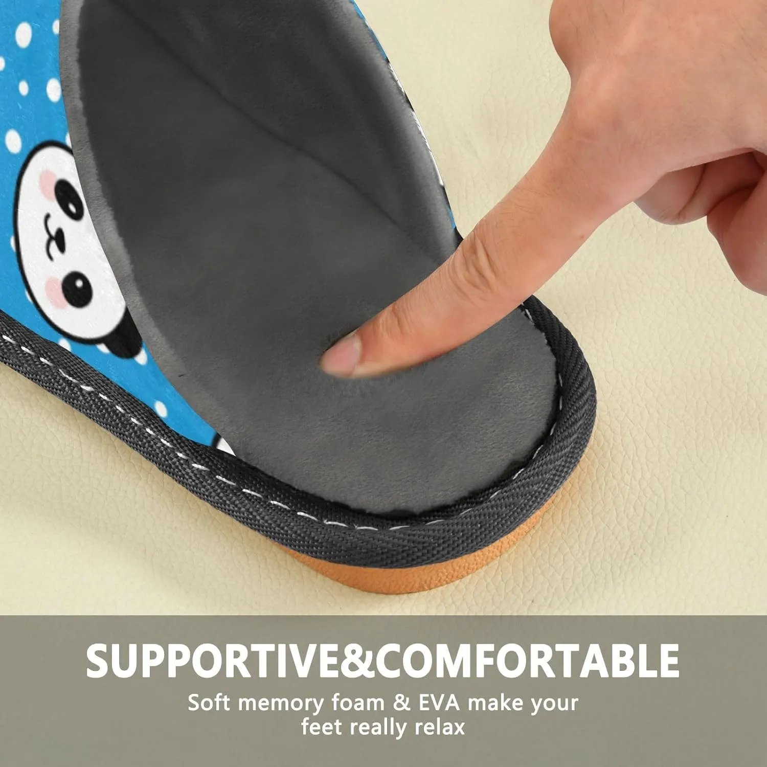 Spa Slippers Indoor House Fuzzy Slippers Soft Memory Foam Non-Slip Home Slipper Winter Shoes For Bedroom Hotel Travel 4-11