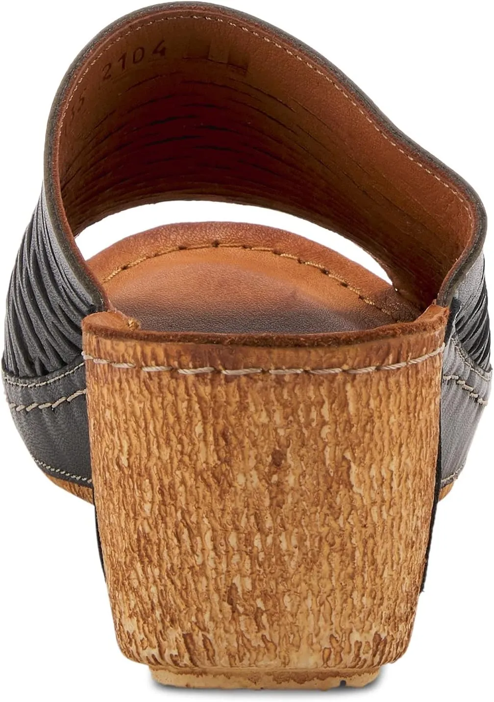 Spring Step Cunacena Women's Leather Slip On Wedge Sandal | Low Heel Sandals for Women with Die Cut Lattice, Stretch Upper, Breathable Lining