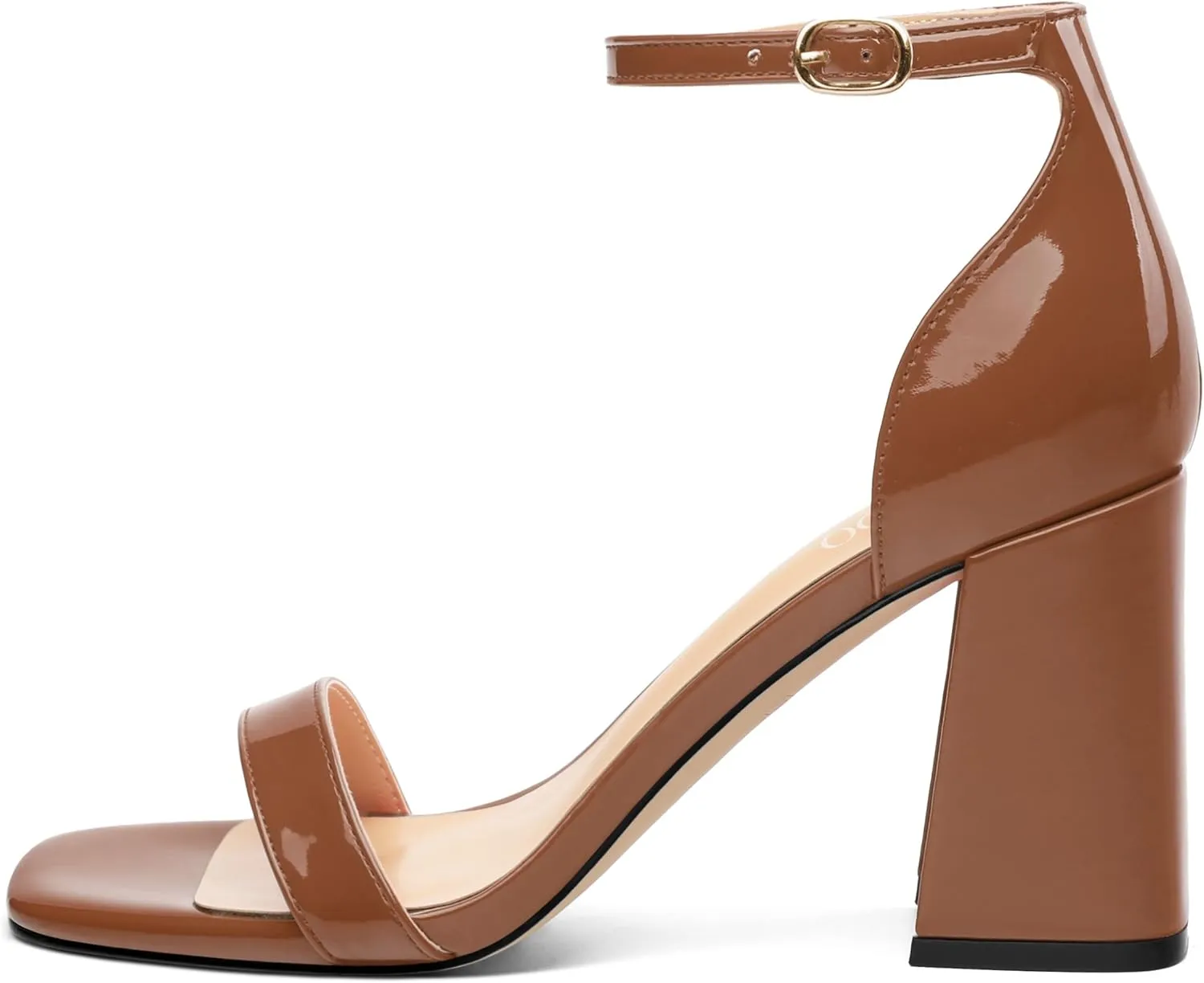 Square Open Toe Block High Heels for Women Ankle Strap Chunky Heeled Sandals Women's Summer Dress Sandal Shoes 3 Inch